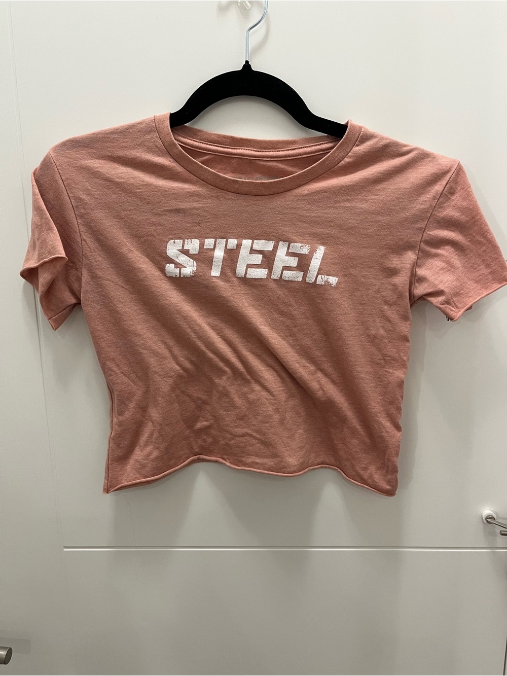 STEEL Cropped Tee in Dusty Rose XS